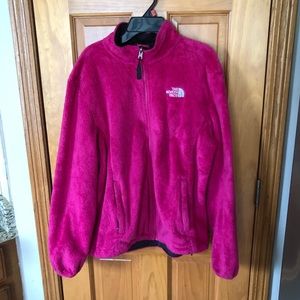 Pink fuzzy women’s north face